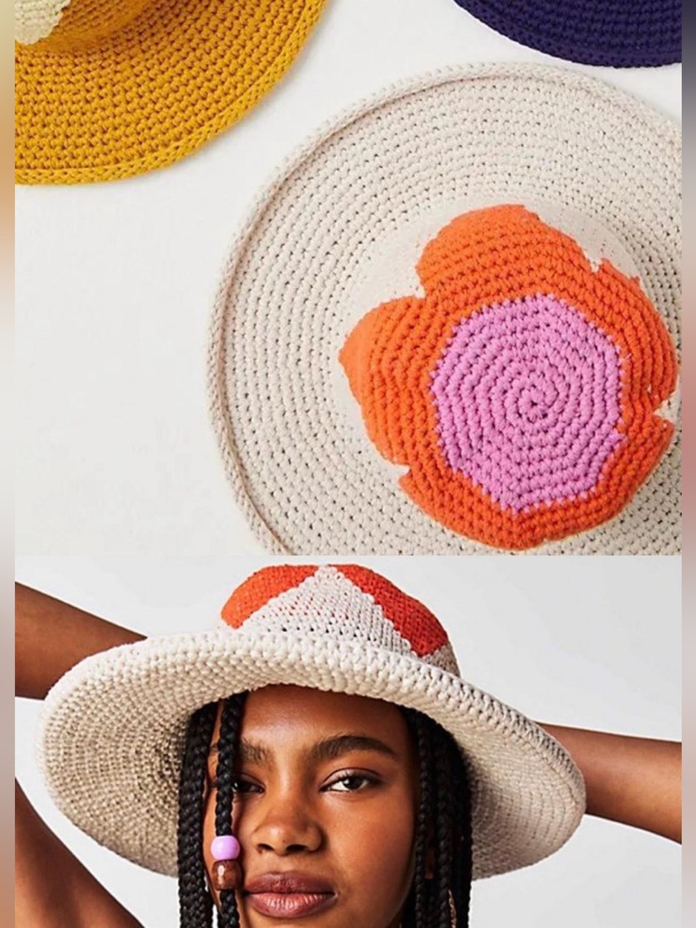 Free People Garden Grove Crochet Hat One Size Boho Beach Festival - Picture 1 of 6